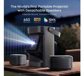 Anker Nebula Nebula P1 Portable Projector with Detachable Speakers | Full HD (1920x1080) | 650 ANSI lumens | Grey
