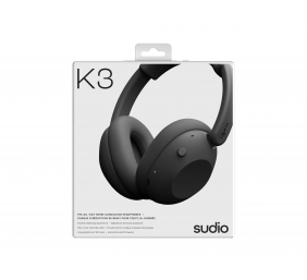Sudio Headphones | K3 | Bluetooth | Over-ear | Microphone | Ink Black | Noise canceling | Wireless