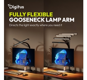 Digitus LED Desk Lamp, 50 cm, Black | DA-90490 | 1025 lm | 7 W | 3000-6500 K | Warm to cold white light | LED lamp | 10 V