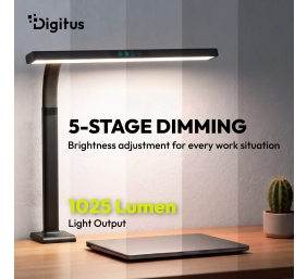 Digitus LED Desk Lamp, 50 cm, Black | DA-90490 | 1025 lm | 7 W | 3000-6500 K | Warm to cold white light | LED lamp | 10 V