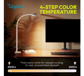 Digitus LED Desk Lamp, 80 cm, White | DA-90493 | 2400 lm | 16 W | 3000-6500 K | Warm white light to white daylight | LED lamp | 10 V