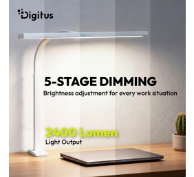 Digitus LED Desk Lamp, 80 cm, White | DA-90493 | 2400 lm | 16 W | 3000-6500 K | Warm white light to white daylight | LED lamp | 10 V