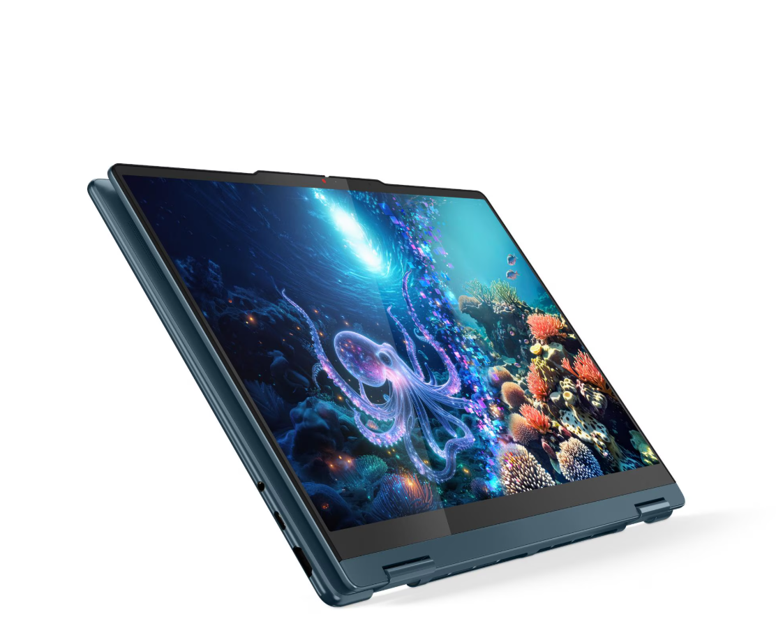 Lenovo- Yoga 7 2-in-1 14AKP10 AMD | Tidal Teal | 14 " | OLED | Touchscreen | WUXGA | 1920 x 1200 pixels | Glossy | AMD Ryzen AI 5 | 340 | 16 GB | Soldered LPDDR5 | Solid-state drive capacity 512 GB | AMD Radeon 840M Graphics | Windows 11 Home | 802.11be |