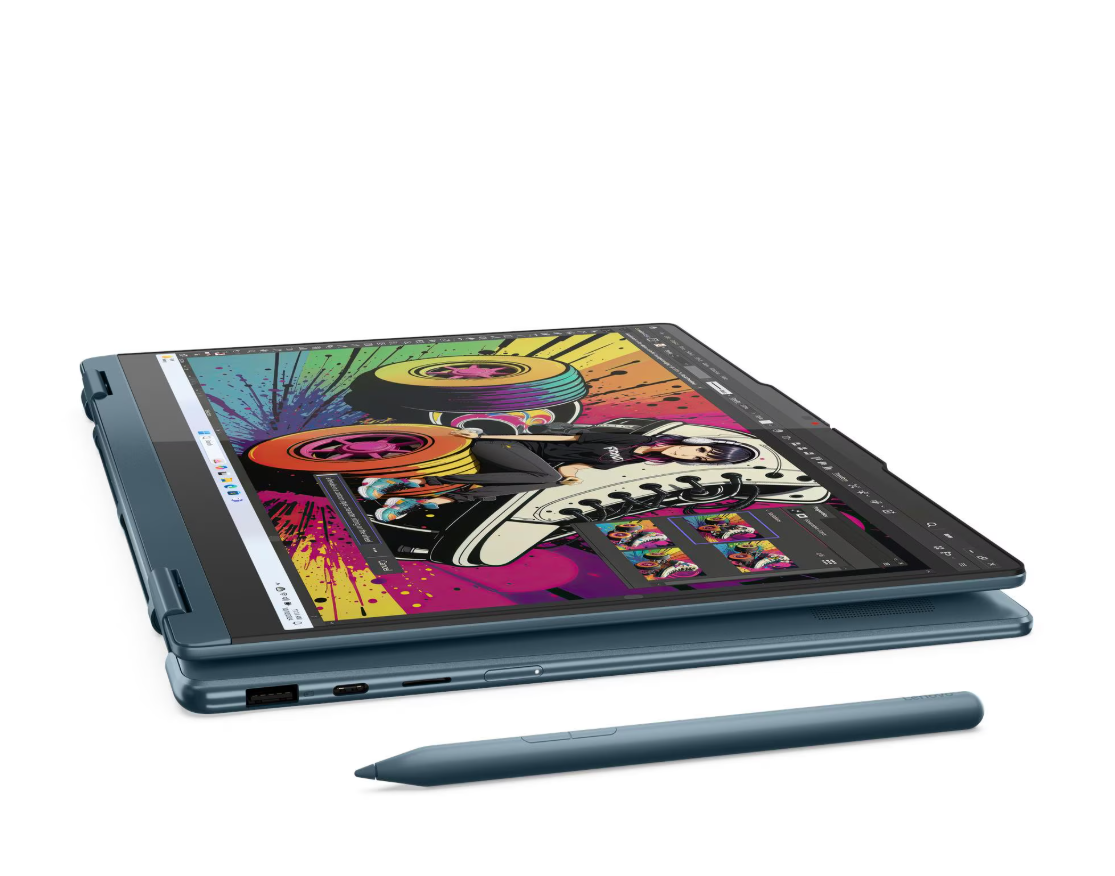 Lenovo- Yoga 7 2-in-1 14AKP10 AMD | Tidal Teal | 14 " | OLED | Touchscreen | WUXGA | 1920 x 1200 pixels | Glossy | AMD Ryzen AI 5 | 340 | 16 GB | Soldered LPDDR5 | Solid-state drive capacity 512 GB | AMD Radeon 840M Graphics | Windows 11 Home | 802.11be |