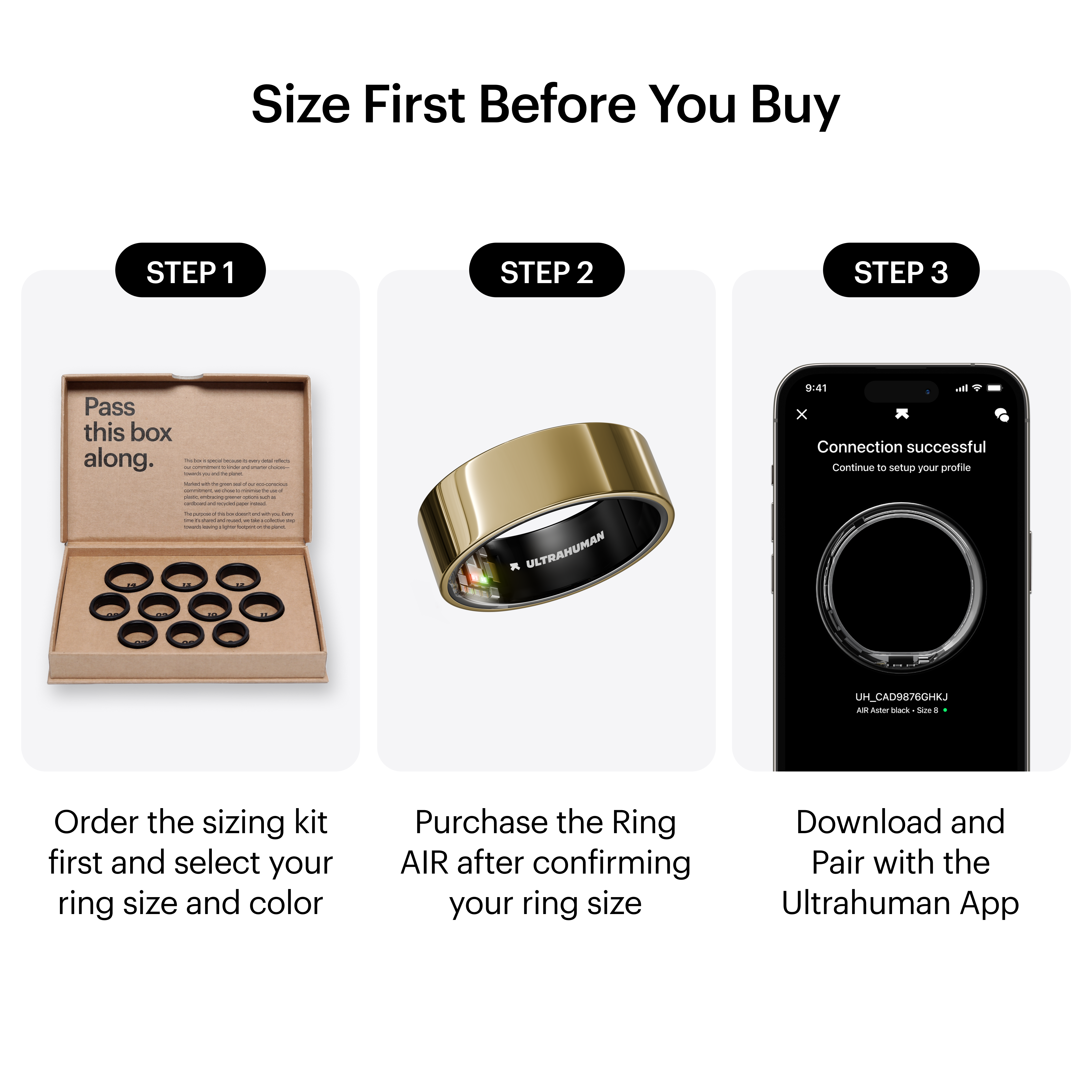 Ultrahuman | Ring Air | Bionic Gold | Size 8 | Smart Ring