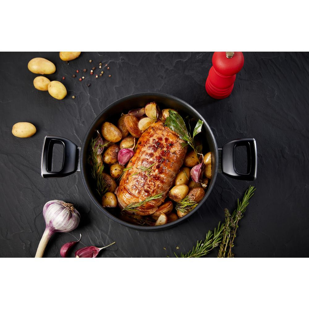 TEFAL | Unlimited Stewpot | G2554672 | 5 L | Aluminum | Dishwasher proof | Lid included | Black