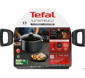 TEFAL | Unlimited Stewpot | G2554672 | 5 L | Aluminum | Dishwasher proof | Lid included | Black