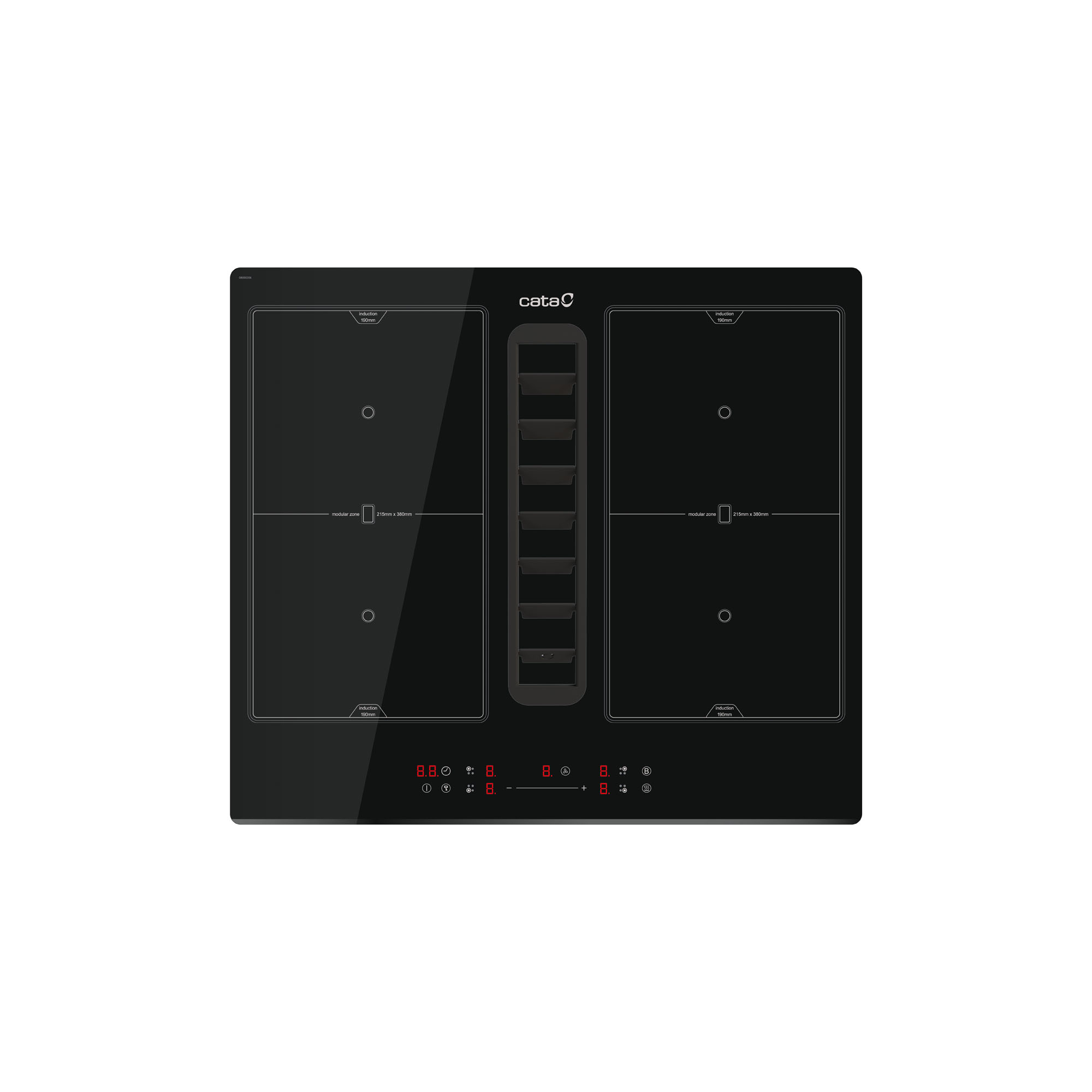 CATA Venting Hob | IAS 6024 | Induction | Number of burners/cooking zones 4 | Slider | Black | CATA | Hob with Hood | IAS 6024 | Induction | 59 cm | Number of burners/cooking zones 4 | Black | Slider