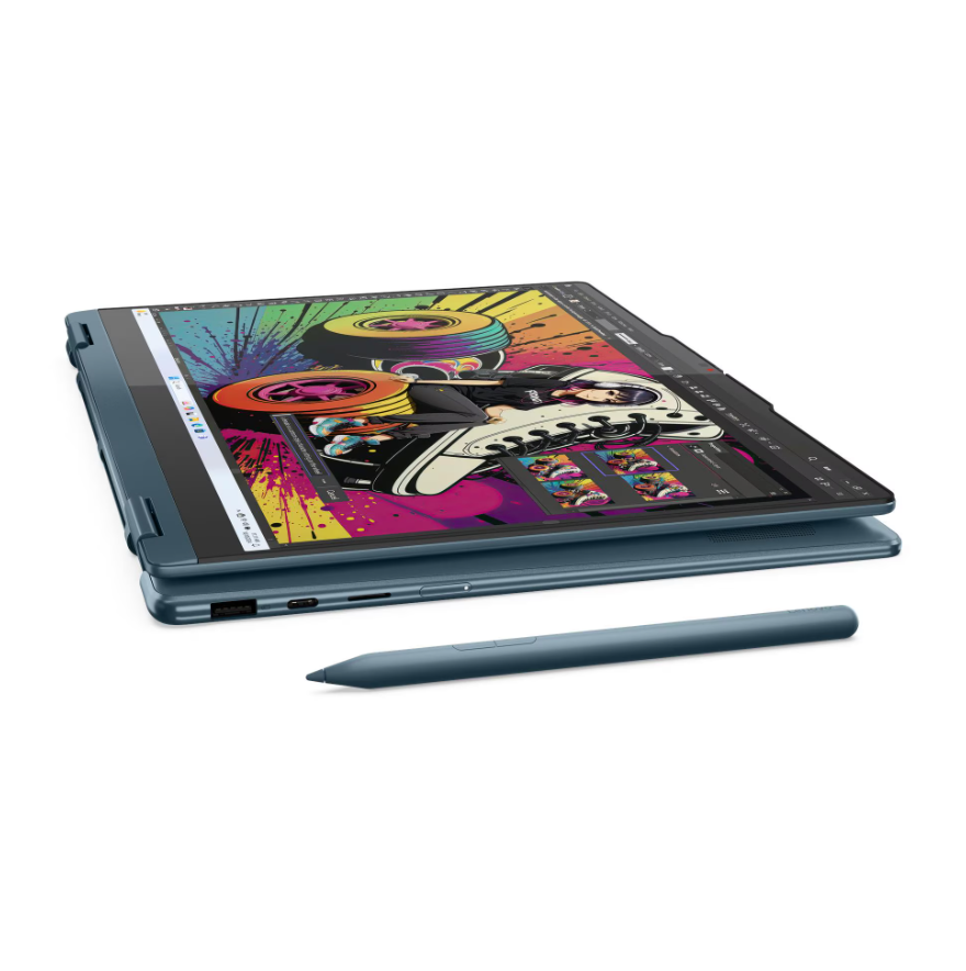Lenovo- Yoga 7 2-in-1 14AKP10 AMD | Tidal Teal | 14 " | OLED | WUXGA | 1920 x 1200 pixels | AMD Ryzen AI 7 | 350 | 16 GB | Soldered LPDDR5 | Solid-state drive capacity 512 GB | AMD Radeon 860M Graphics | Windows 11 Home | 802.11be | Bluetooth version 5.4 