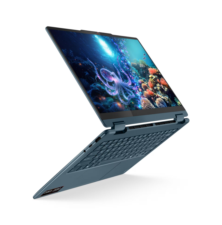 Lenovo- Yoga 7 2-in-1 14AKP10 AMD | Tidal Teal | 14 " | OLED | WUXGA | 1920 x 1200 pixels | AMD Ryzen AI 7 | 350 | 16 GB | Soldered LPDDR5 | Solid-state drive capacity 512 GB | AMD Radeon 860M Graphics | Windows 11 Home | 802.11be | Bluetooth version 5.4 