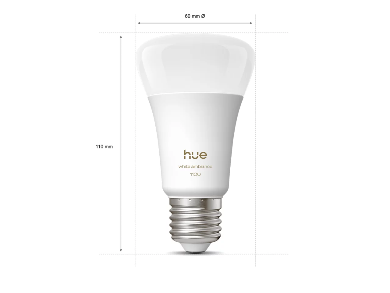 Philips Hue WA 1100 A60 1P EU | E27 | 8.1 W | Warm to cool white light | Bluetooth and Zigbee