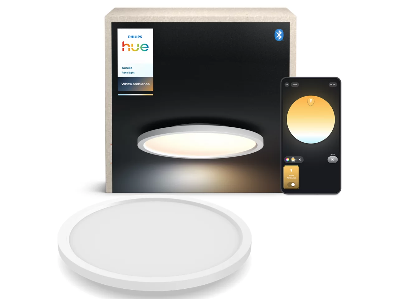 Philips Hue Aurelle Around Panel Light, White | 2200-6500 Hue White Ambiance