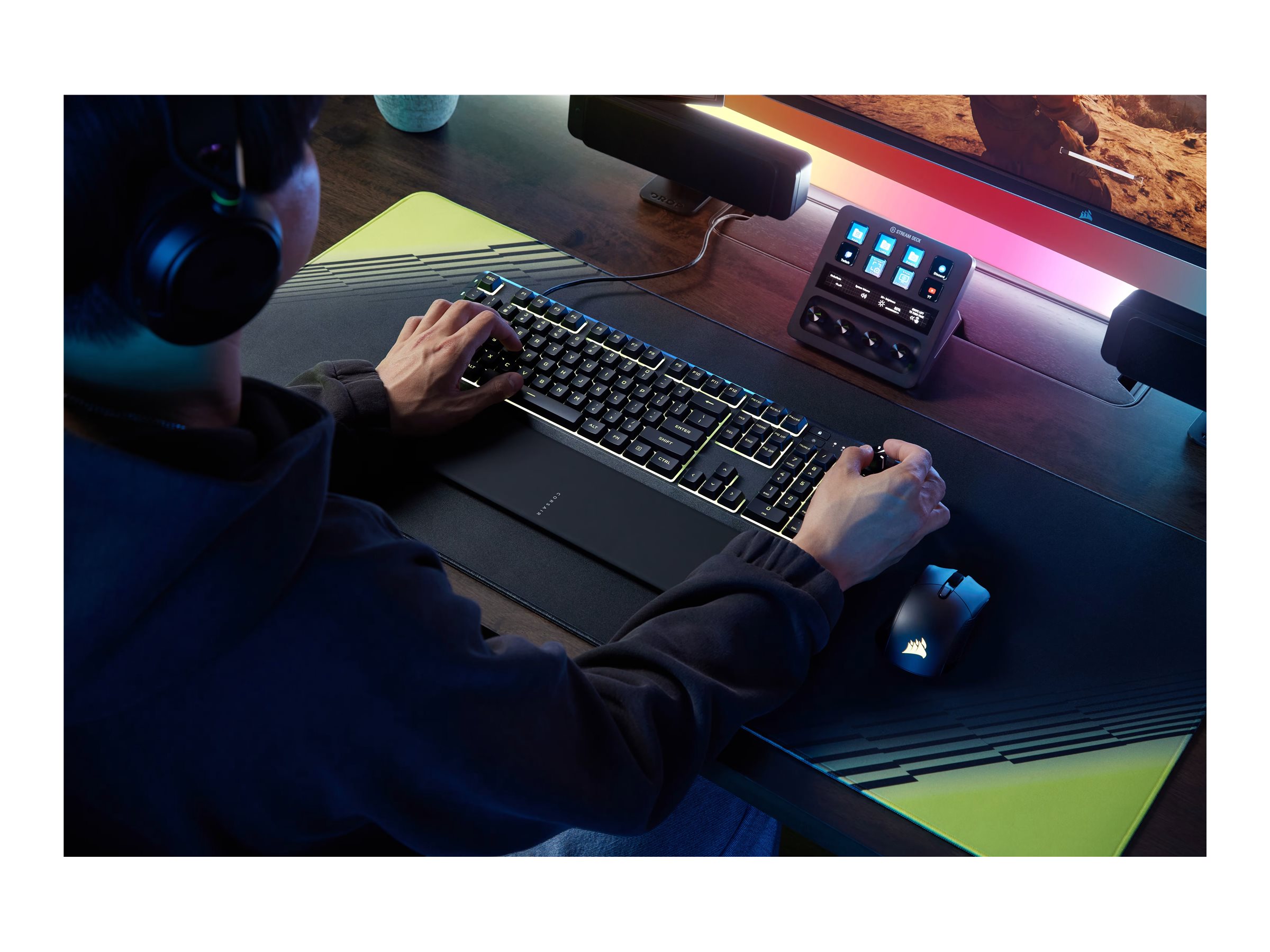 CORSAIR SKIFF 100 PLUS Wired RGB Membrane Gaming Keyboard, 10-Zoned RGB LED | Corsair