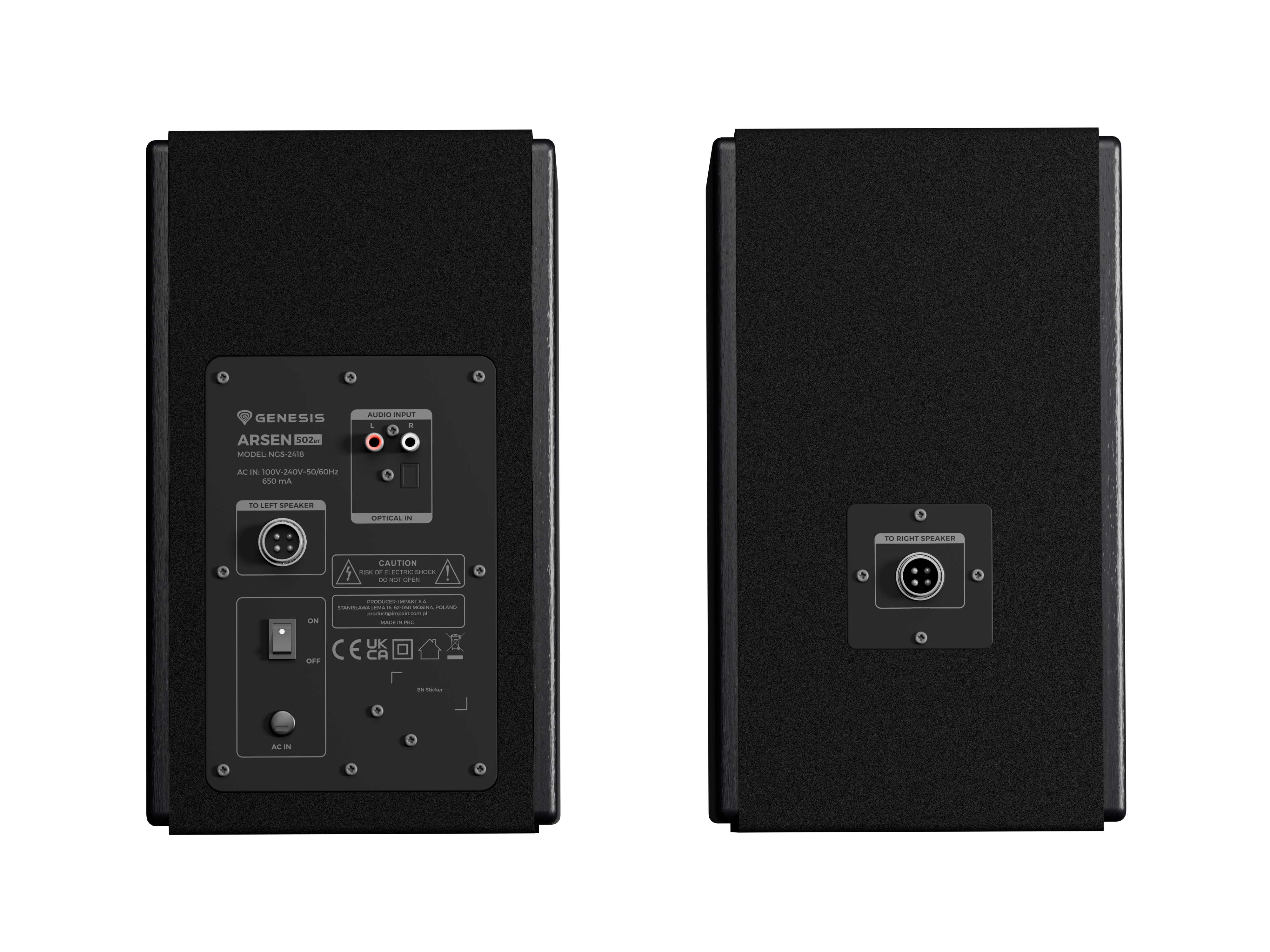 Genesis 2.0 Speakers | Arsen 502BT | 60 W | Bluetooth | Wireless connection | Black