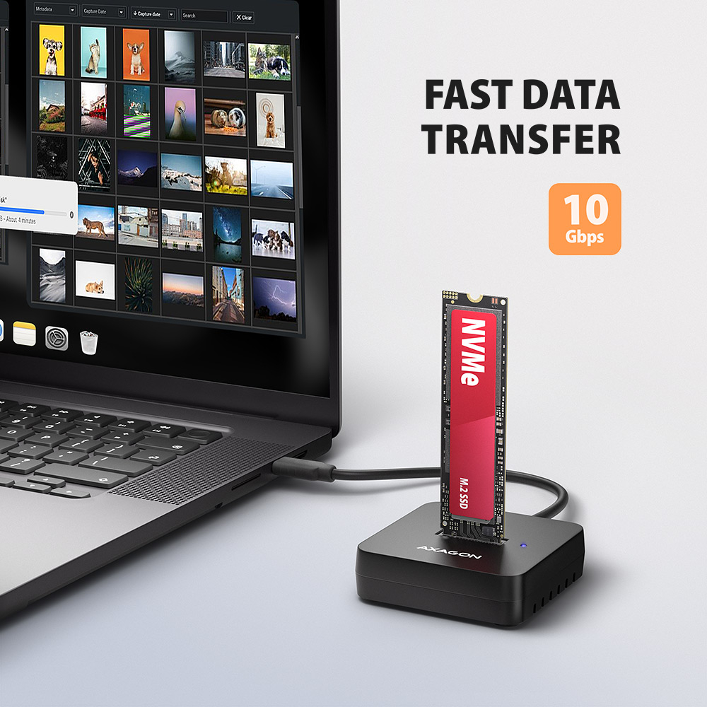AXAGON | USB-C 10Gbps docking station for M.2 NVMe SSD | ADSA-M2C11L