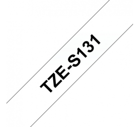 Brother TZe-S131 (TZeS131) Ženklinimo juostelė, Strong Adhesive, Black on Clear, 12mm 8m
