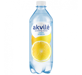 Stalo vanduo AKVILĖ su citrinos aromatu, gazuotas 0,6L, PET 12vnt (kaina su užstatu už tarą)