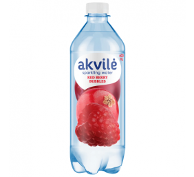 Stalo vanduo AKVILĖ su raudonosiomis uogomis, gazuotas 0,6L, PET 12vnt (kaina su užstatu už tarą)
