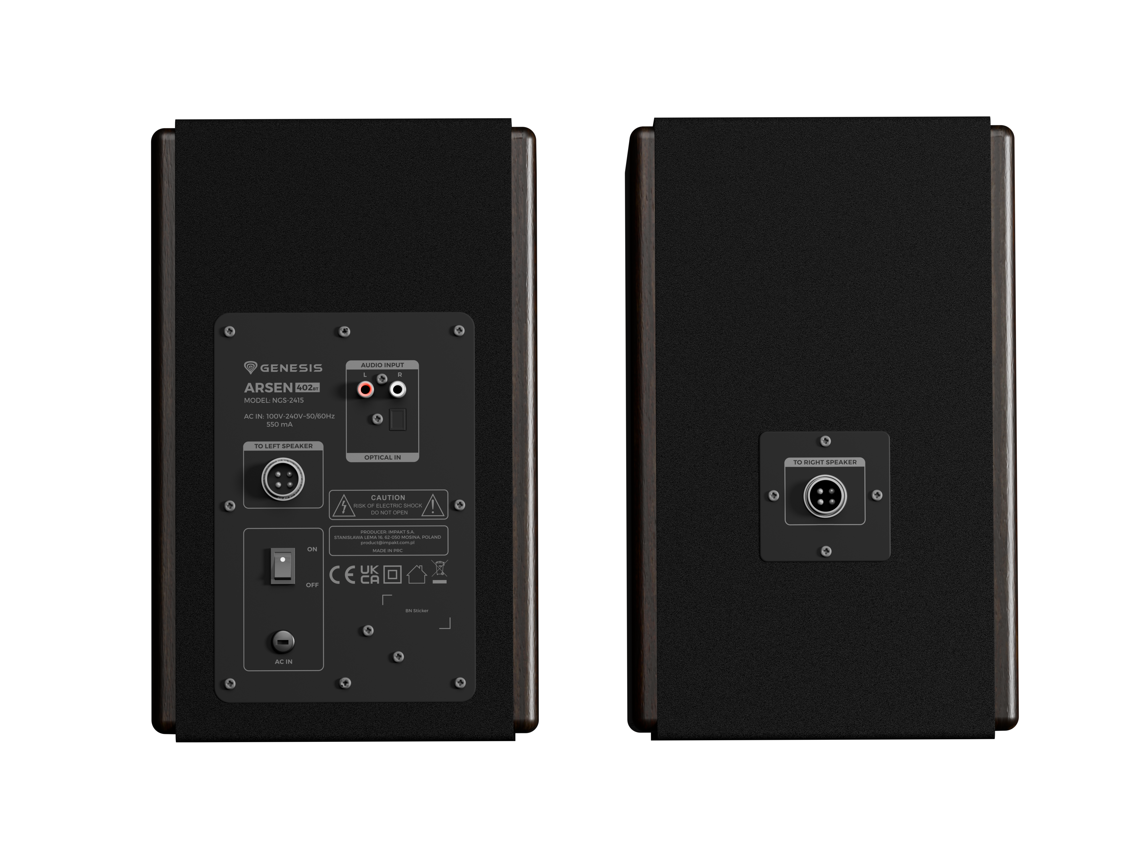 Genesis 2.0 Speakers | Arsen 402BT | 60 W | Bluetooth | Wireless connection | Brown