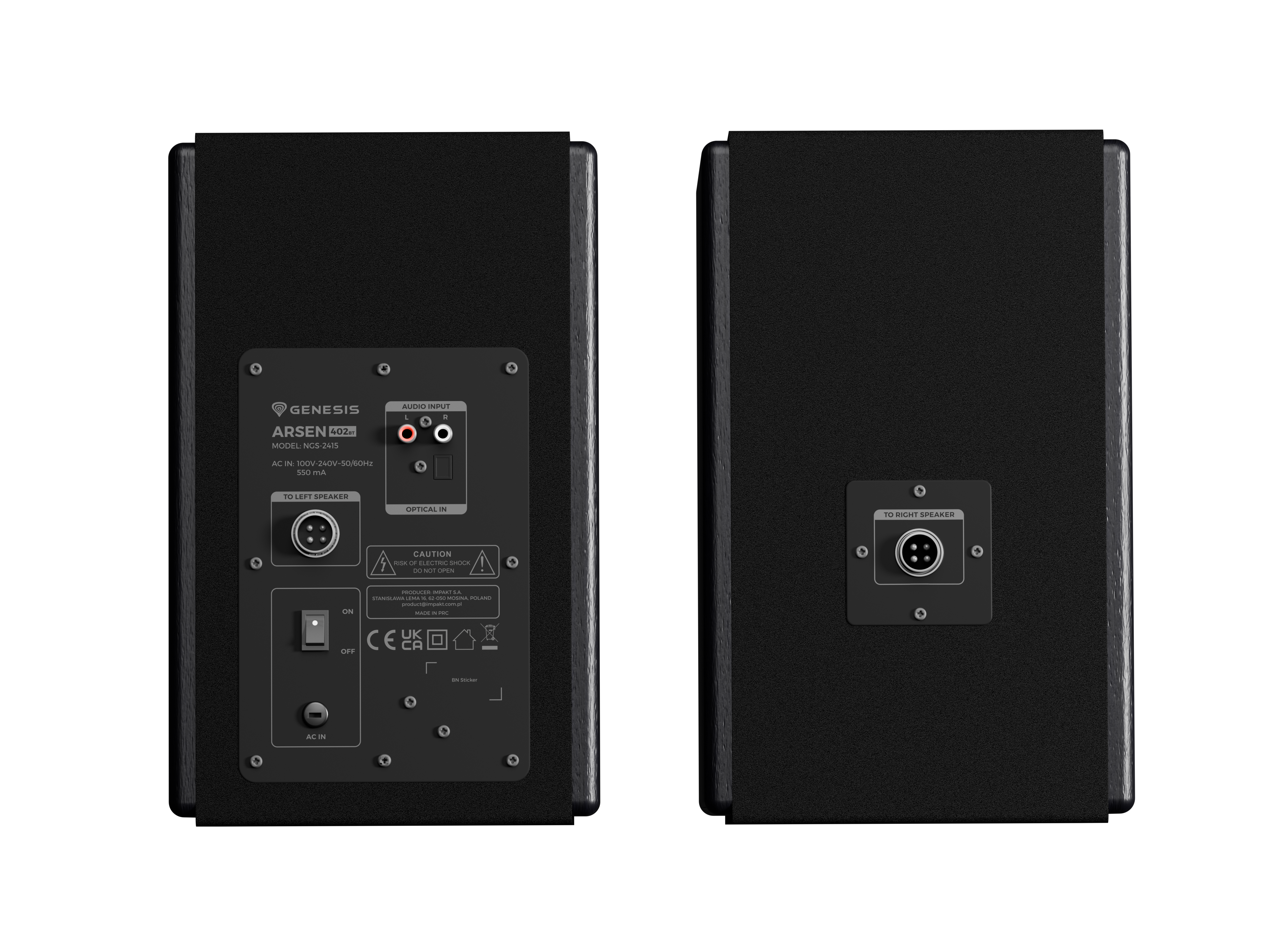 Genesis 2.0 Speakers | Arsen 402BT | 60 W | Bluetooth | Wireless connection | Black