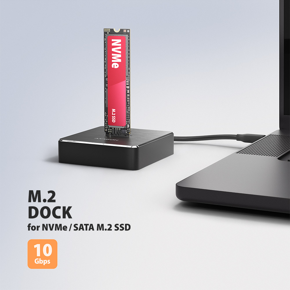 AXAGON | USB-C 10Gbps docking station for M.2 NVMe/SATA SSD | ADSA-M2C11