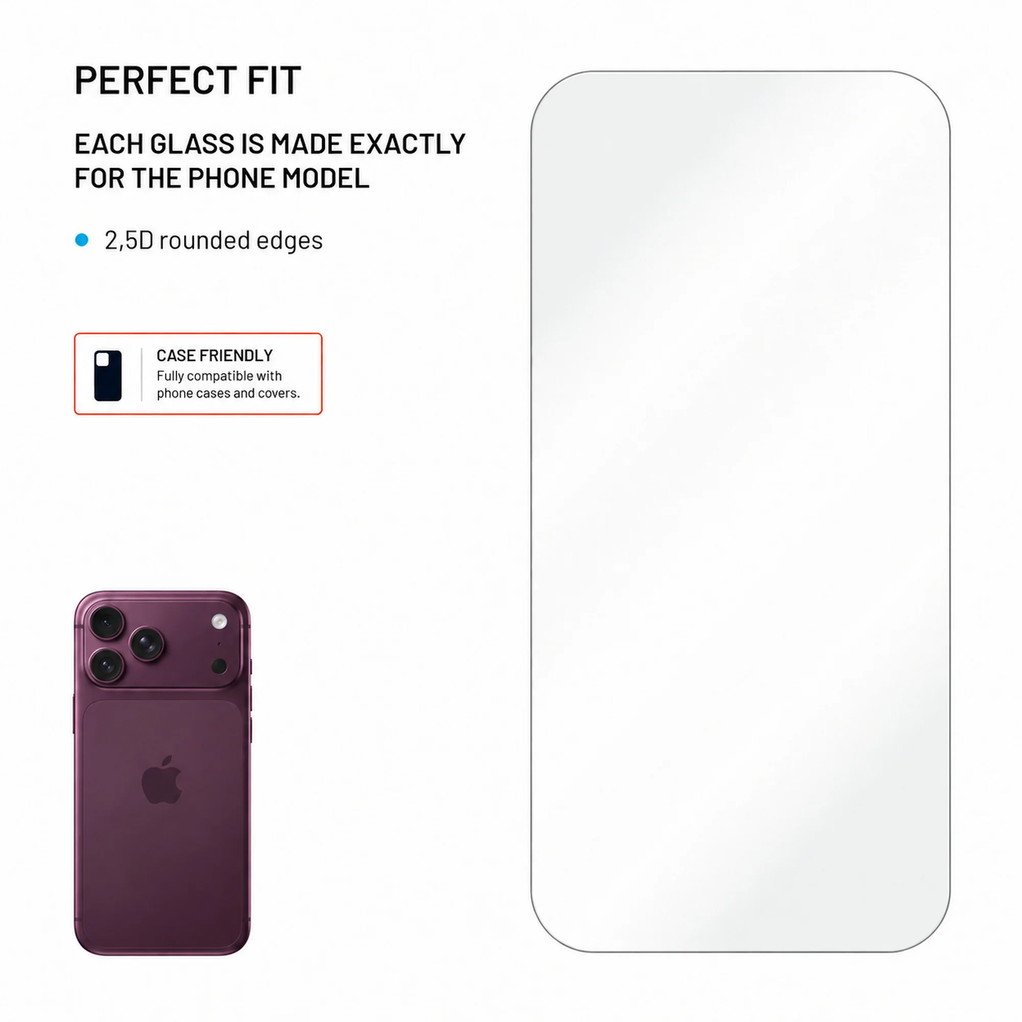 Fixed Screen protector | Apple | iPhone 18 Pro Max/17 Pro Max | Tempered Glass | Clear