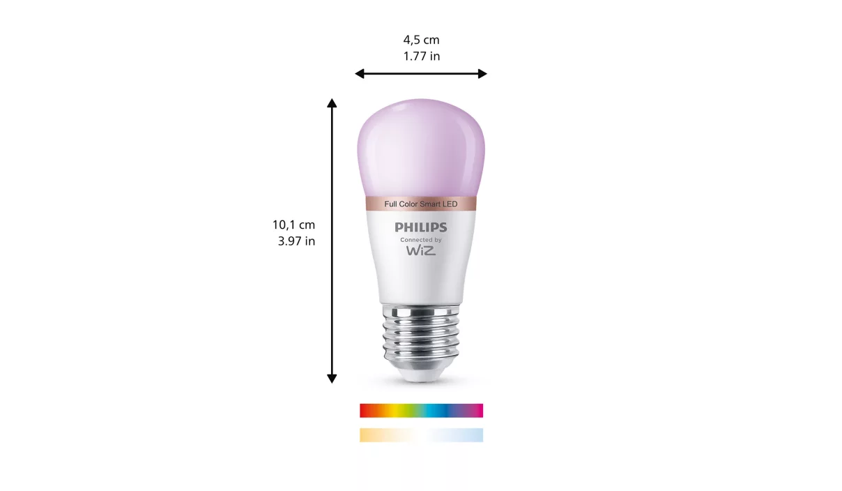Philips Smart WFB 40W P45 922-65 RGB 1PF/6 | E27 | 4.9 W | Warm to cool white light | Bluetooth, Wi-Fi