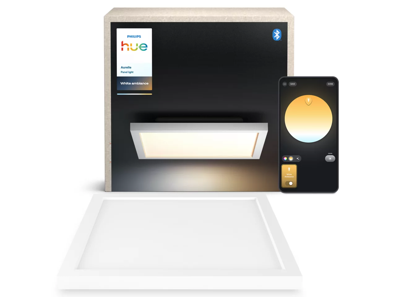 Philips Hue Aurelle square panel light, White | 2200-6500 Hue White Ambiance