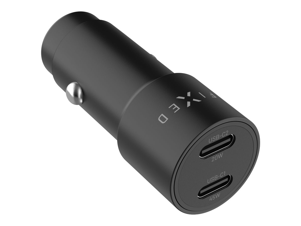 Fixed Dual USB-C Car Charger, 65W, PD 3.0
