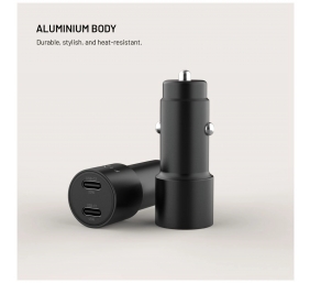 Fixed Dual USB-C Car Charger, 65W, PD 3.0