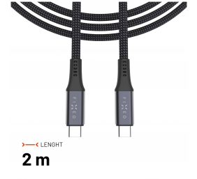 Fixed Braided Cable USB-C/USB-C, 2m, USB4 gen2 20Gbps, 4K 60Hz, 240W | FIXDBP-CC2-GR