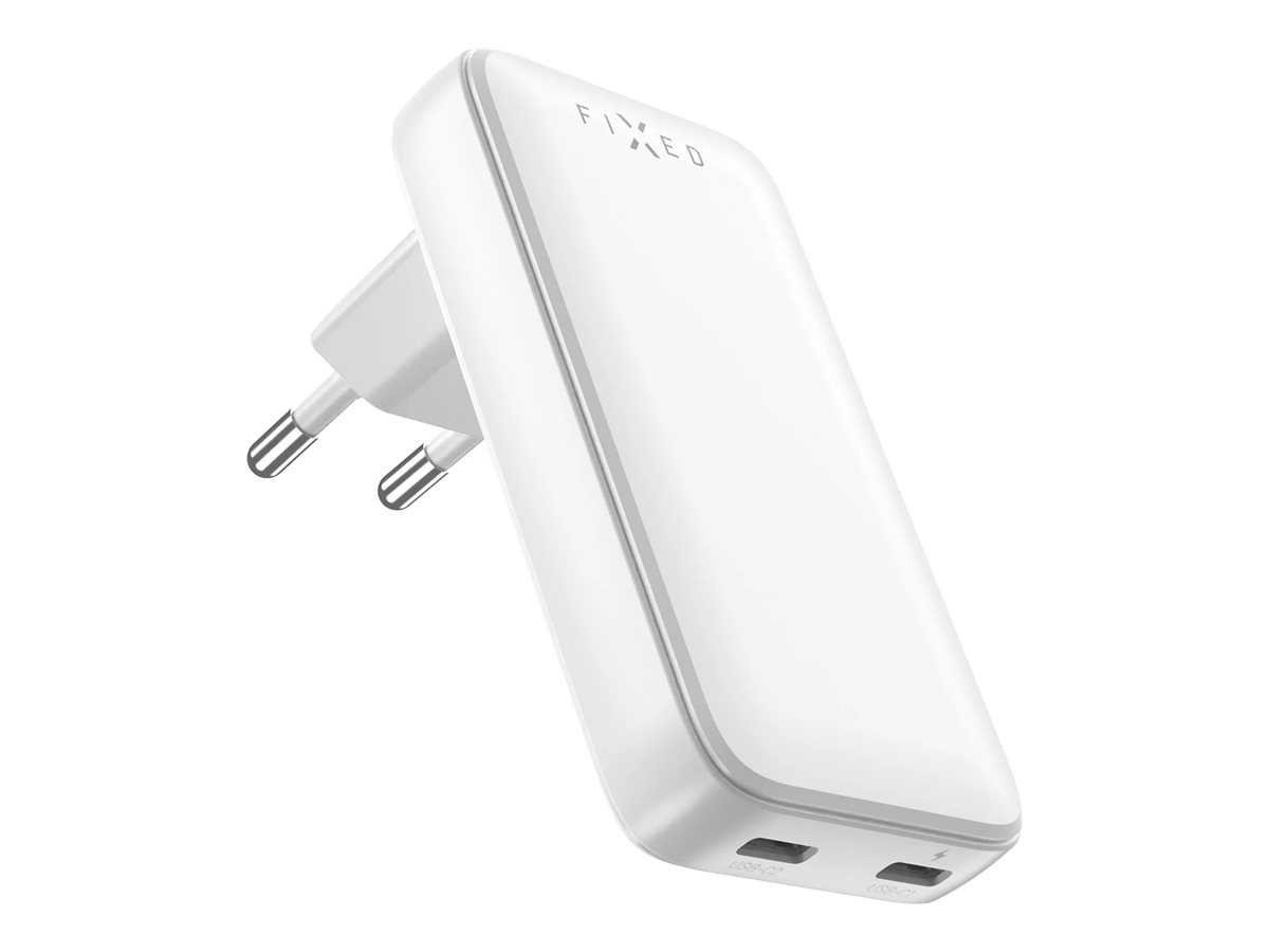 Fixed Slim 2xUSB-C Travel Charger, GaN, PD support