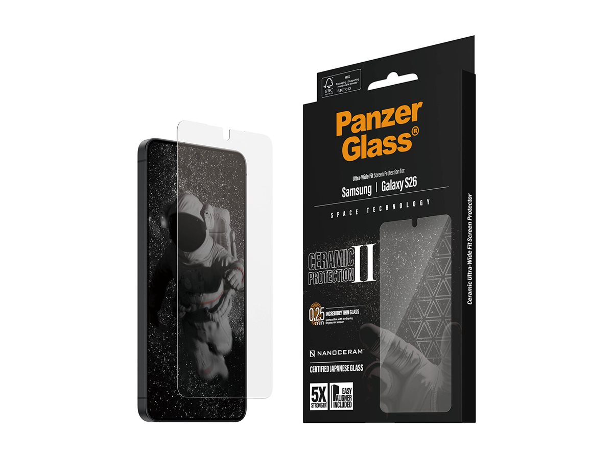 PanzerGlass Ceramic Screen Protector Samsung New Galaxy S26 | Ultra-Wide Fit w. EasyAligner | PanzerGlass