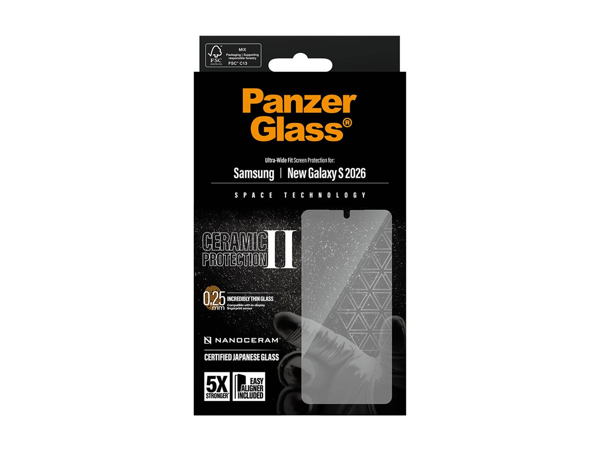 PanzerGlass Ceramic Screen Protector Samsung New Galaxy S26 | Ultra-Wide Fit w. EasyAligner | PanzerGlass