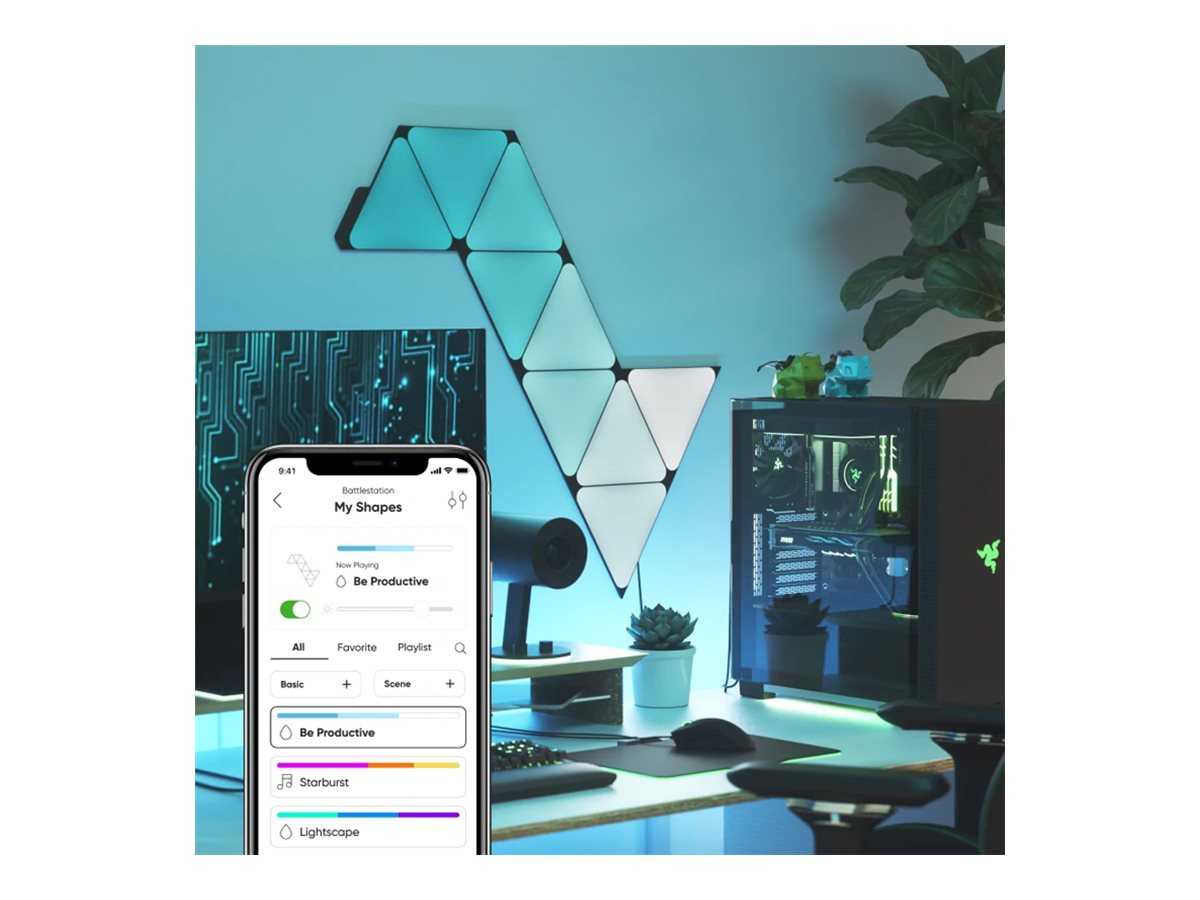 Nanoleaf Shapes Black Mini Triangles Expansion Pack (10 panels)