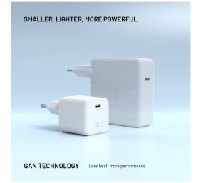 Fixed Mini GaN power adapter with USB-C output and PD support, 65W