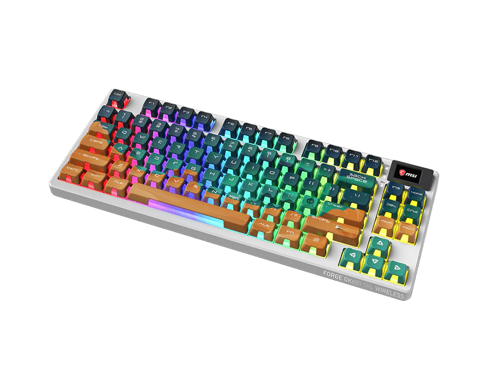 MSI FORGE GK600 TKL WIRELESS MARS | Gaming Keyboard | Wireless | US | Bluetooth | Wireless connection | Mechanical Linear