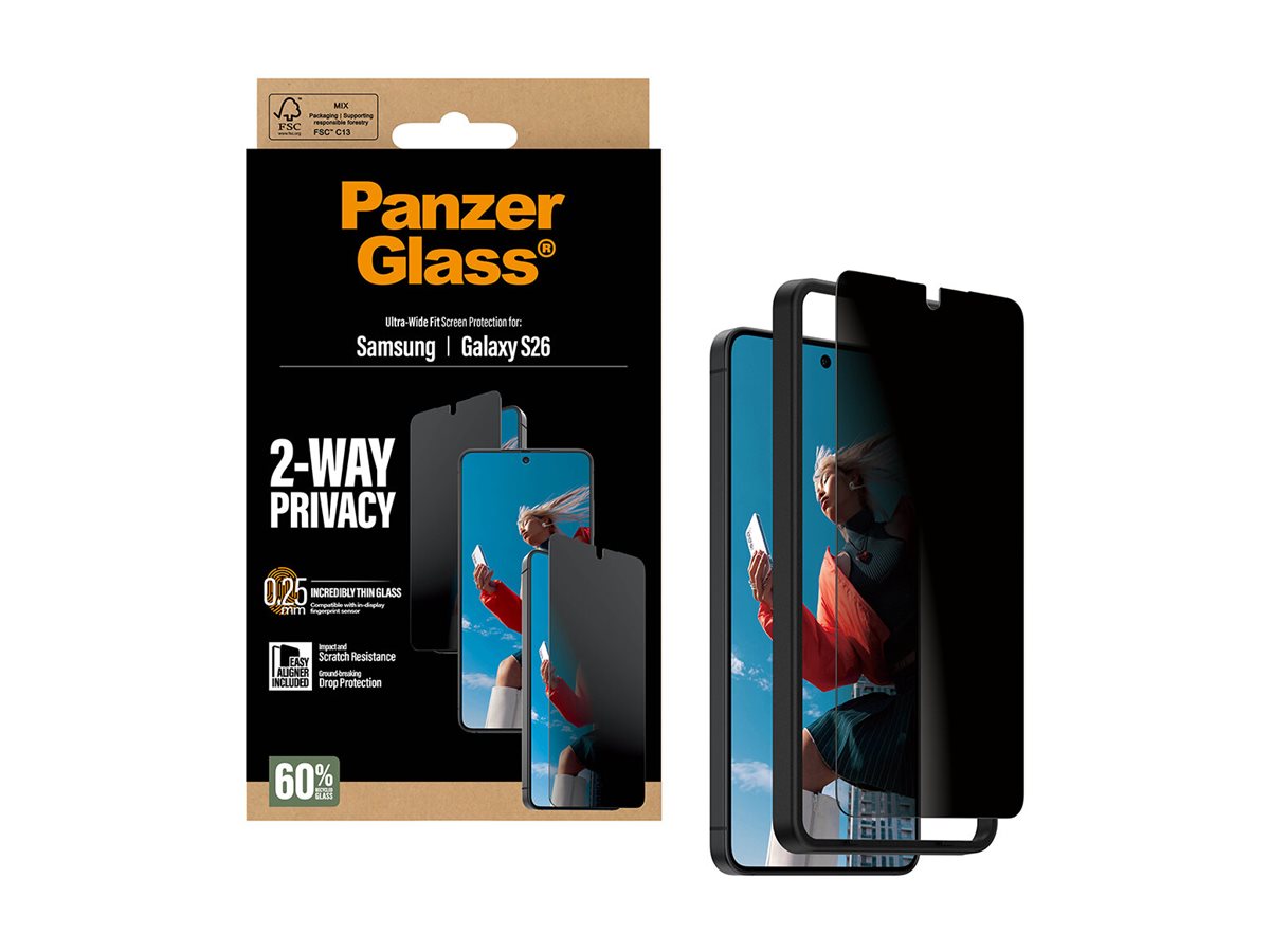 PanzerGlass 2-Way Privacy Screen Protector Samsung New Galaxy S26 | Ultra-Wide Fit w. EasyAligner | PanzerGlass