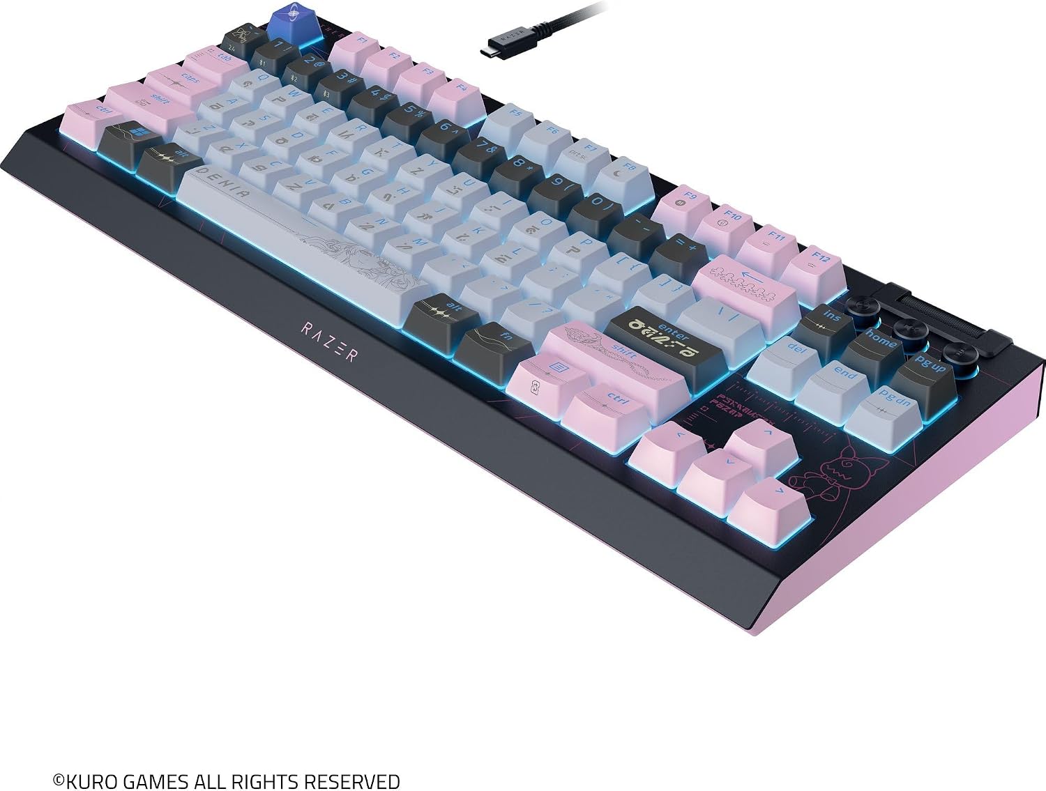 Razer | BlackWidow V4 Tenkeyless HyperSpeed | Gaming Keyboard | Wireless | US | Orange Switch | Wuthering Waves Edition