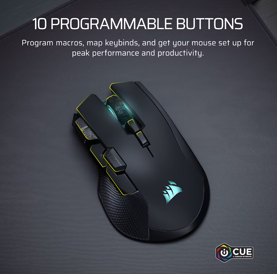 Corsair IRONCLAW SE | Gaming Mouse | Wireless/Wired | 2.4GHz, Bluetooth, USB-C | Black