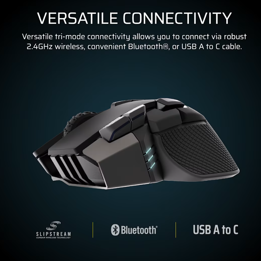 Corsair IRONCLAW SE | Gaming Mouse | Wireless/Wired | 2.4GHz, Bluetooth, USB-C | Black