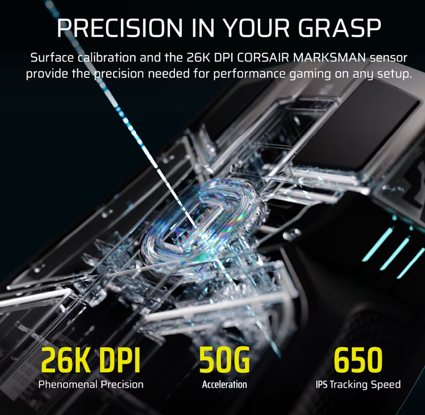 Corsair IRONCLAW SE | Gaming Mouse | Wireless/Wired | 2.4GHz, Bluetooth, USB-C | Black