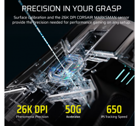 Corsair IRONCLAW SE | Gaming Mouse | Wireless/Wired | 2.4GHz, Bluetooth, USB-C | Black