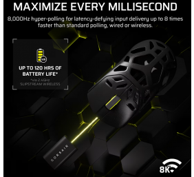 Corsair SABRE V2 PRO | Gaming Mouse | Wireless/Wired | 2.4GHz, Bluetooth, USB-C | Black