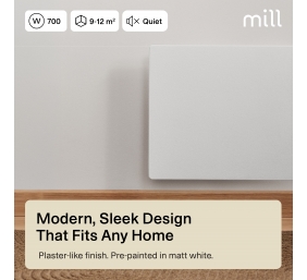 Mill Color Panel Heater | COLOR700DN | Panel Heater | 700 W | Suitable for rooms up to 9-12 m² | Matt White | IPX4