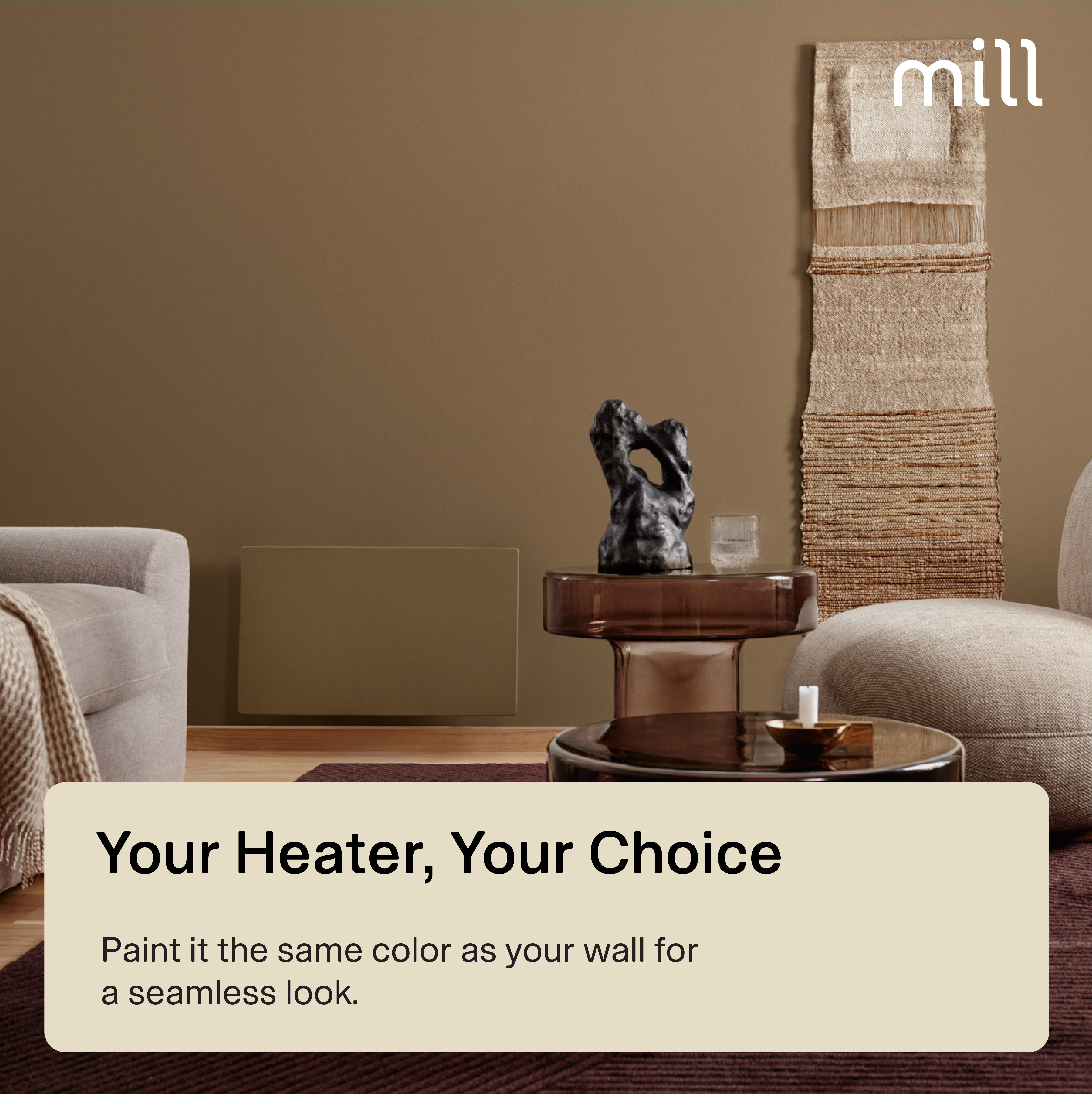 Mill Color Panel Heater, Wifi+App control | COLOR700WIFI4 | Panel Heater | 700 W | Suitable for rooms up to 9-12 m² | Matte White | IPX4
