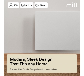 Mill Color Panel Heater, Wifi+App control | COLOR700WIFI4 | Panel Heater | 700 W | Suitable for rooms up to 9-12 m² | Matte White | IPX4