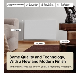 Mill Color Panel Heater, Wifi+App control | COLOR700WIFI4 | Panel Heater | 700 W | Suitable for rooms up to 9-12 m² | Matte White | IPX4