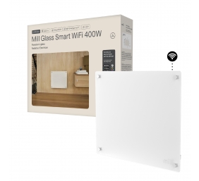 Mill Glass Smart WiFi Panel Heater Gen. 4 | GL400WIFI4 | Panel Heater | 400 W | Suitable for rooms up to 4-6 m² | White | IPX4