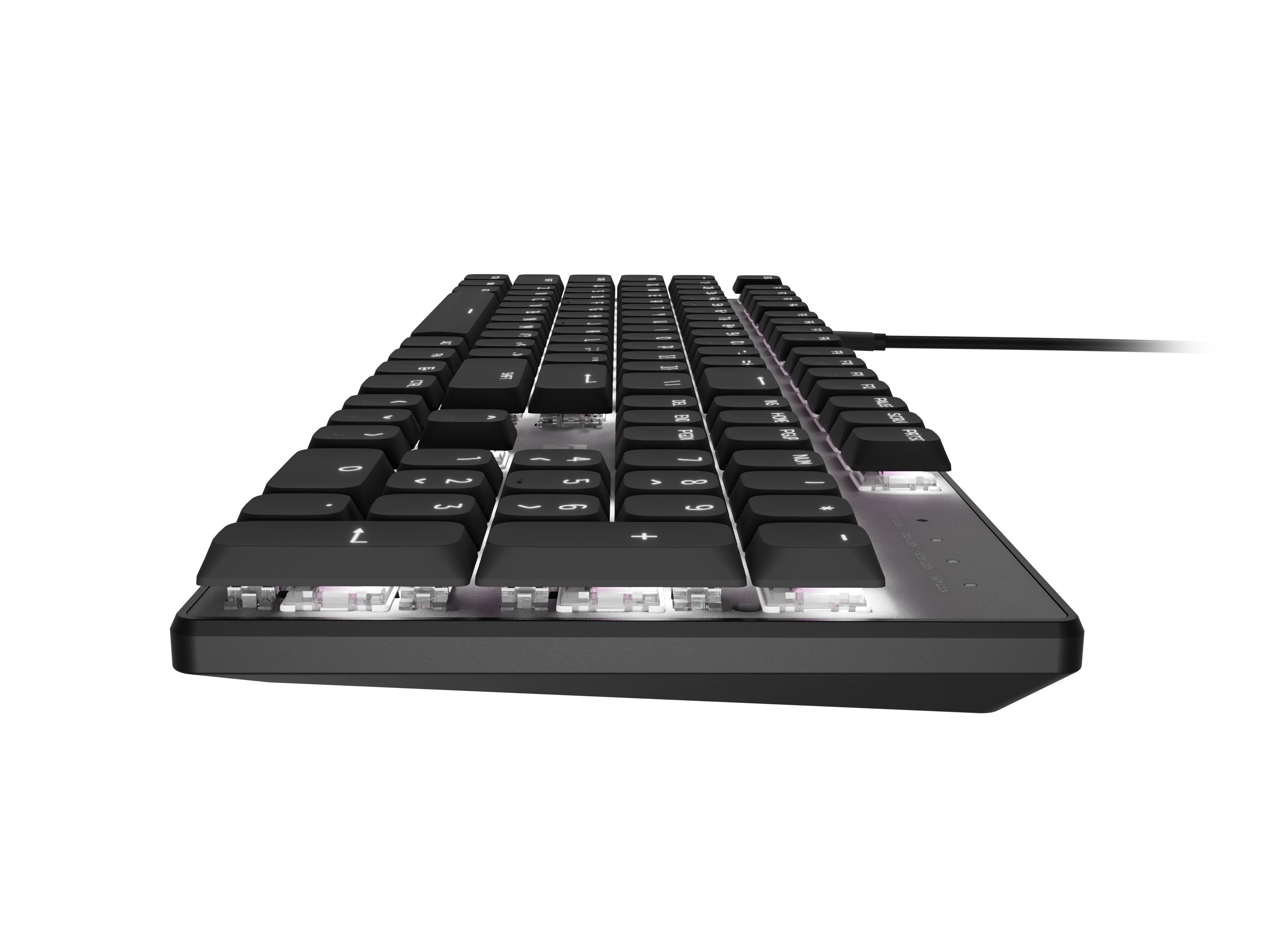 Natec Amberjack | Keyboard | Wired | US | Linear | White backlight, Hot-swappable switches, Anti-ghosting, Built-in memory, Macro recording | Black/Gray